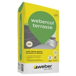 Mortier Colle Carrelage WEBERCOL TERRASSE Gris Sac 25kg C2E
