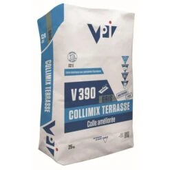 Mortier Colle Carrelage V390 COLLIMIX TERRASSE Gris Sac 25kg C2E