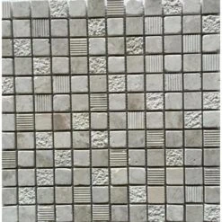 Marbre CORFOU Blanc Cassé 2,3x2,3cm Ep.1cm