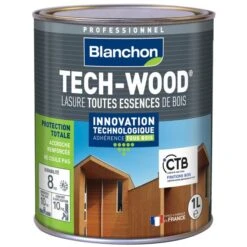 Lasure Bois TECH-WOOD Aspect Satiné Chêne Clair Bidon(s) 1L