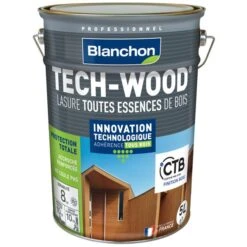 Lasure Bois TECH-WOOD Aspect Satiné Chêne Clair Bidon(s) 5L