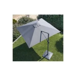 Parasol Aluminium Inclinable Déporté Gris 3 X3m