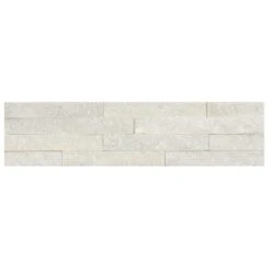Parement Quartzite Sur Résine SLIM 15 10x40cm Ep.8/13mm Blanc