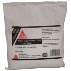 Fibre PP Pour Béton Et Mortier SIKA CRACKSTOP 12mm Sachet 600g