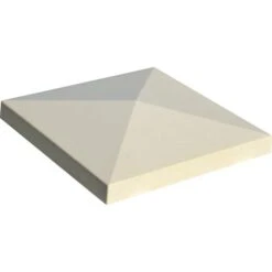 Chapeau De Pilier Pointe De Diamant PIERRE LISSE 40x40 Crème