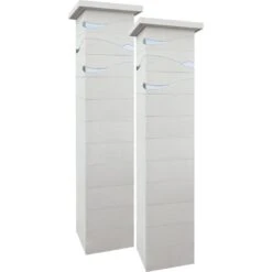 Kit 2 Piliers ONDEA Blanc Cassé + 3 Inserts 39x39x188cm