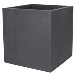 Pot Carré BASALT Anthracite Décor Béton 49,5x49,5cm H.49,5cm
