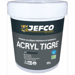 Peinture Acrylique Mat Profond ACRYL TIGRE Blanc Bidon 4L
