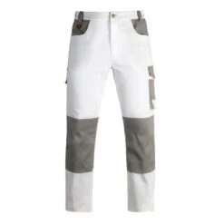 Pantalon élastique INDUSTRY Blanc/gris T.M Pour Bâtiment