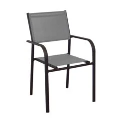 Fauteuil Alu époxy De Jardin DUCA Graphite Gris Perle