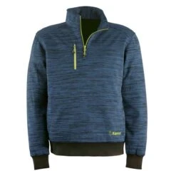 Sweat Shirt SLICK Bleu Pétrole Avec 1/2 Fermeture éclair T.XL