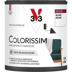 Peinture V33 COLORISSIM Velours Blanc écume 0.50L Pot