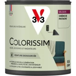 Peinture V33 COLORISSIM Velours Crème Pistache 0.50L Pot