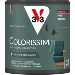 Peinture V33 COLORISSIM Velours Vert Cyprès 0.50L Pot