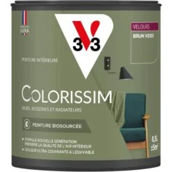 Peinture V33 COLORISSIM Velours Brun Verdi 0.50L Pot