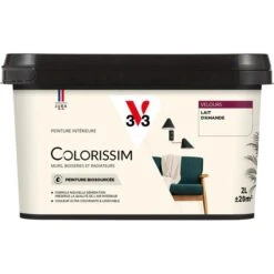 Peinture V33 COLORISSIM Velours Lait Amande 2L Pot