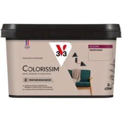 Peinture V33 COLORISSIM Velours Taupe Doux 2L Pot