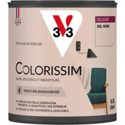 Peinture V33 COLORISSIM Velours Sel Rose 0.50L Pot