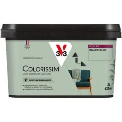 Peinture V33 COLORISSIM Velours Céladon Clair 2L Pot