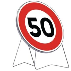 Panneau De Signalisation B14 850 T1 LIMITATIO VITESSE 50 KM/H + Pied