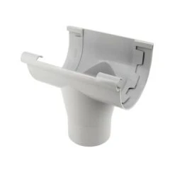 Naissance Centrale Demie-ronde PVC Ø80 Pour Gouttière 25 Gris NAC25
