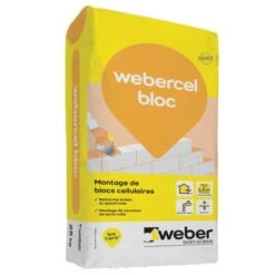 Mortier Colle Béton Cellulaire WEBERCEL BLOC Sac 25kg