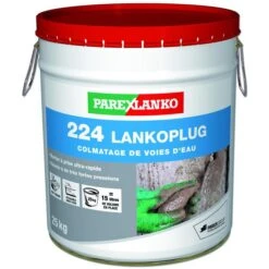 Mortier Colmatage Voie D'eau 224 LANKOPLUG Gris Seau 25kg