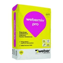 Mortier Autolissant Ragréage Sol WEBER NIV PRO Sac 25kg