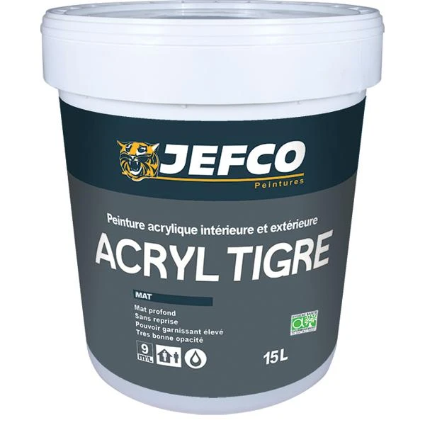 Peinture Acrylique Mat Profond ACRYL TIGRE Teinte TR 15L 3 Peinture Acrylique Mat Profond ACRYL TIGRE Teinte TR 15L