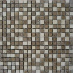 Travertin Mosaique Chiaro/noce Vieilli 1,5x1,5cm Ep.1cm