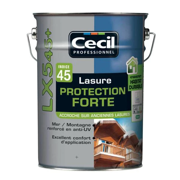 Lasure Protection Forte LX545+ Acrylique Satinée Incolore Bidon 5L 3 Lasure Protection Forte LX545+ Acrylique Satinée Incolore Bidon 5L