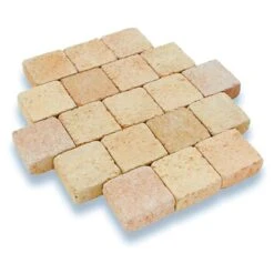 Pavé FLORENTIN 12x12cm Ep.6cm Sable Saumon Nuancé