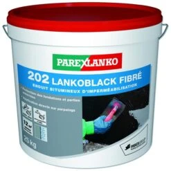 Enduit 202 LANKOBLACK FIBRE Bitumineux Seau 25kg