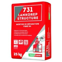 Mortier Réparation 731 LANKOREP STRUCTURE CE+NF Fibré Sac 25kg