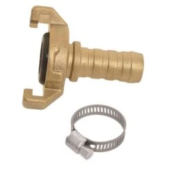 Raccord Express Cannelé + Collier Ø19mm Laiton