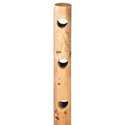 POTEAU INTERMEDIAIRE 3 PERCAGES DROITS AUTOCLAVE VERT Ø140 2,00M