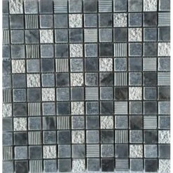 Travertin Mosaique MYKONOS Marbre 2,3 Cm X 2,3cm Gris 30x30cm Ep.1cm