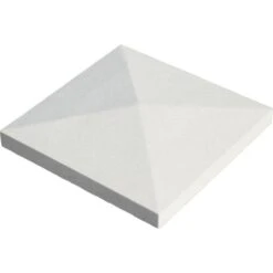 Chapeau Pilier Pointe Diamant 40x40x4cm Blanc Cassé