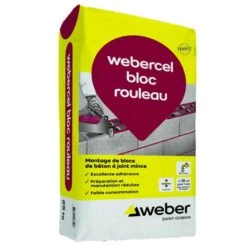Mortier Colle Blocs à Joints Minces WEBER CEL BLOC ROULEAU Sac 25Kg