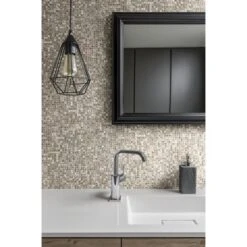 Mosaïque 1x1cm 3D Alu Gris Or Plaque 30,5x30,5cm Ep.3,3mm -Construction Matériaux Magasin Photo dambiance 1306359