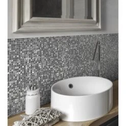 Mosaïque 1x1cm 3D Alu Gris Noir Plaque 30,5x30,5cm Ep.3,3mm -Construction Matériaux Magasin Photo dambiance 1306360