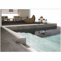 Carrelage Terrasse BAHIA Grey Rectifié 60,4x60,4cm Ep.20mm -Construction Matériaux Magasin Photo dambiance 1328325