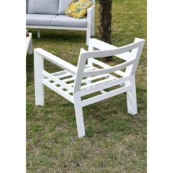 Salon De Jardin Alu SAKURA Gris Blanc -Construction Matériaux Magasin Photo dambiance 2 1336518