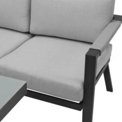 Salon De Jardin Aluminium CHANVRE 2 Gris -Construction Matériaux Magasin Photo dambiance 2 1433665