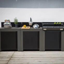 ENO Module Cuisine Acier Galva Pour Plancha MODULO H.115cm L80cm P.60cm -Construction Matériaux Magasin Photo dambiance 3 1351486