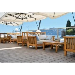 Lame Terrasse PIAZZA PRO Bois Composite Californian Oak 25x140mm 4m -Construction Matériaux Magasin Photo dambiance 3 1369996